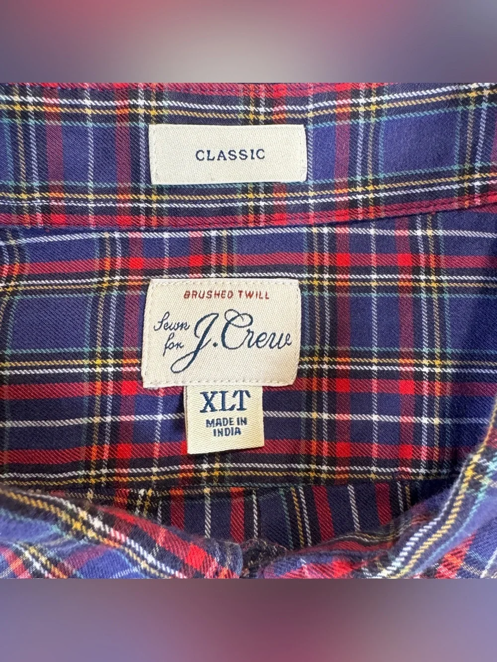 J Crew Shirt Mens XLT Brushed Twill Classic Untucked Button Down Long Sleeve